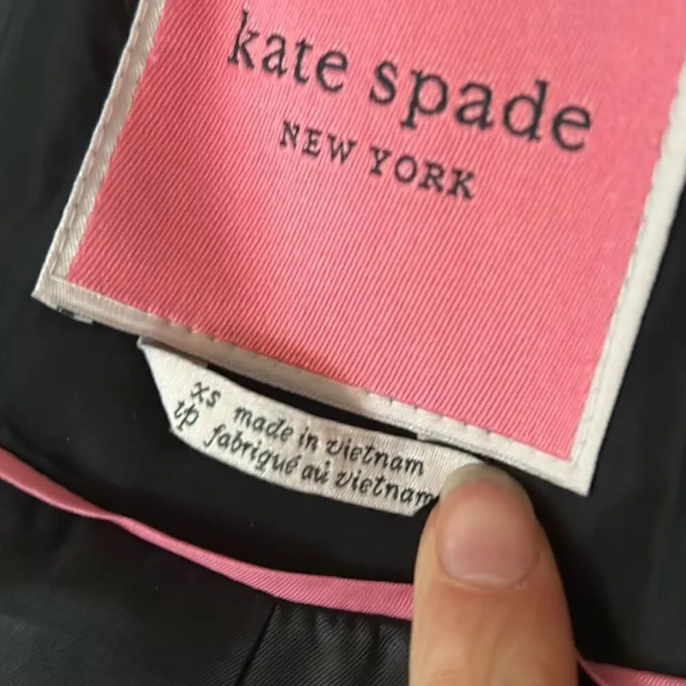 Kate spade  black raincoat size xs with a hoodie